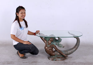 MERMAID TABLE WITH GLASS TOP JR 130096