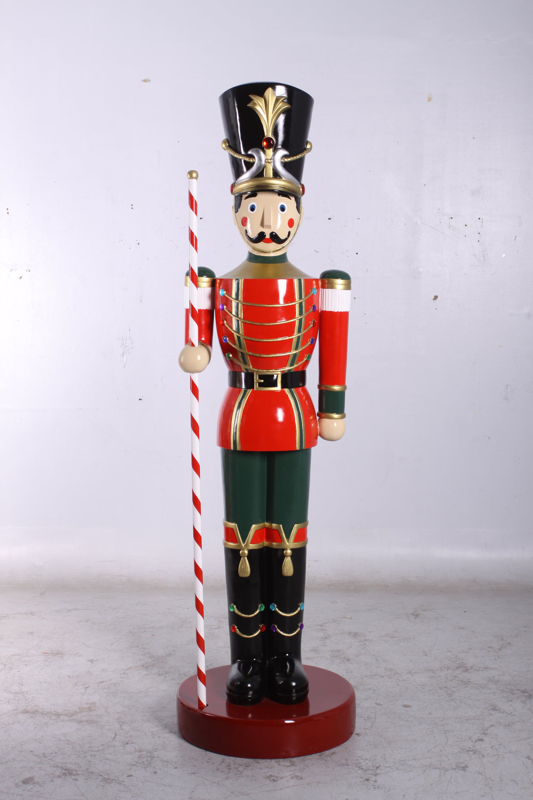 TOY SOLDIER WITH BATON RIGHT HAND -GREEN PANTS JR-140109G