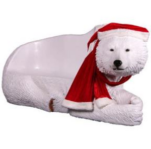 CHRISTMAS BEAR SEAT WHITE JR 160017W