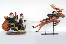 Load image into Gallery viewer, Elves with Santa, Sleigh and Reindeer (JR HY)
