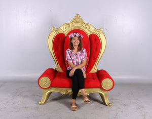 THRONE ROCCO ARMLESS GOLD & RED JR CC005