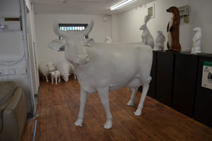 COW HEAD UP WITH HORNS- SMOOTH WHITE PRIMER JR SB001