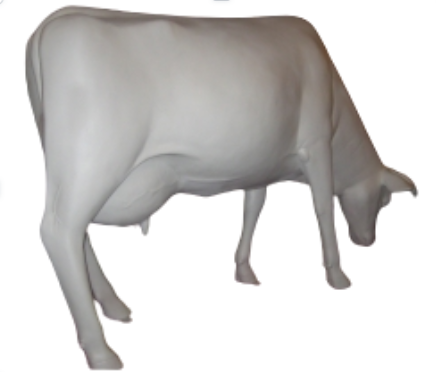 COW -SMOOTH WHITE HEAD DOWN WITH HORNS - JR SB002