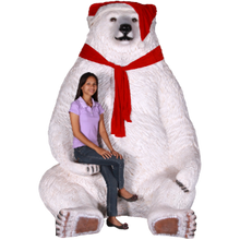 Load image into Gallery viewer, SITTING CHRISTMAS BEAR - WHITE JR 130100W
