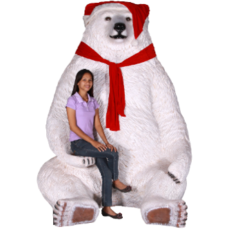 SITTING CHRISTMAS BEAR - WHITE JR 130100W